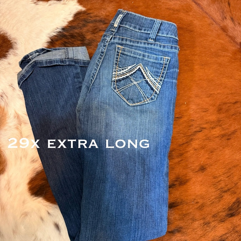 Blue Boot Cut Jeans with Classic Denim Texture